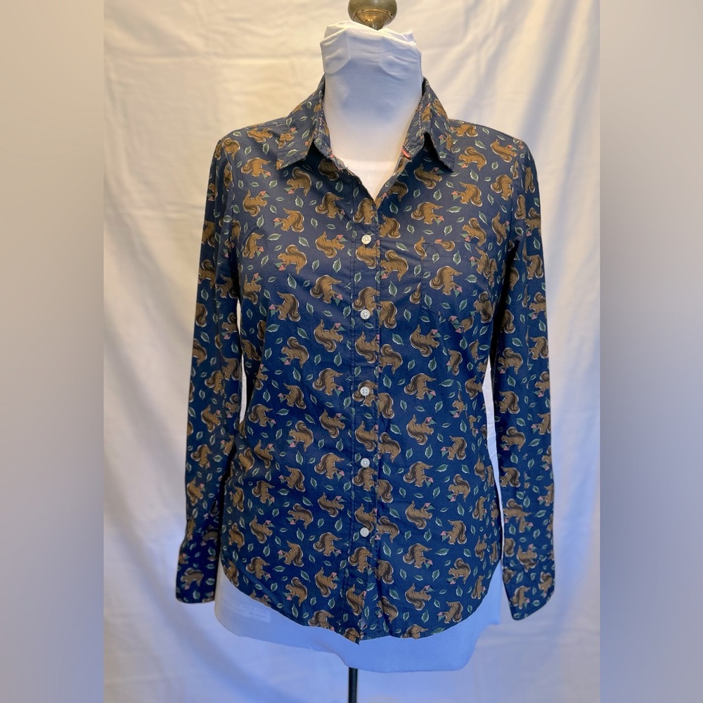 Boden Button Down Shirt in Squirrel Print